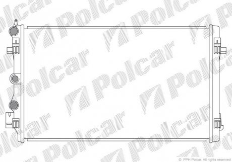 Радiатор двигуна VW Skoda 1.0-1.4 TSI 2007- Polcar 673208-1