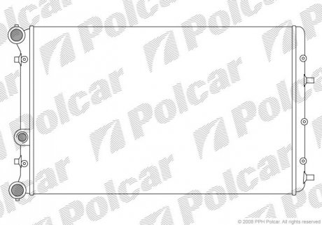 Радиатор охлаждения Skoda Fabia (99-) 2.0 i 16V Benz. M A/C +/- P/A - 691308-2 (6Q0121253L) Polcar 6913082