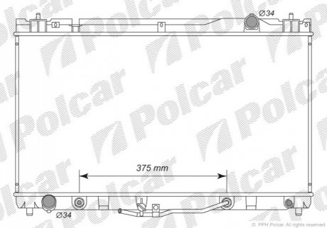 Радиатор охлаждения Toyota Camry 3.0 2001- Polcar 813708-3