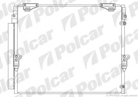 Радиатор кондиционера Toyota Land Cruiser 200 4.5D-5.7 09.07- Polcar 8184K8C1