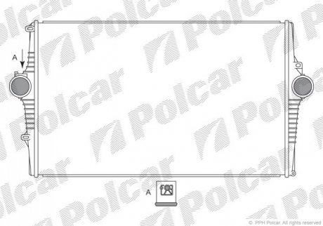 Радиатор воздуха (Интеркулер) - 9080J8-2 (8671694, 31274554) Polcar 9080J82