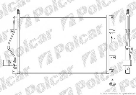 Радиатор кондиционера - (68488899, 6848889, 31101324) Polcar 9080K8C1S (фото 1)