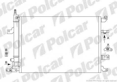 Радиатор кондиционера - (31267200, 30781281) Polcar 9080K8C2 (фото 1)