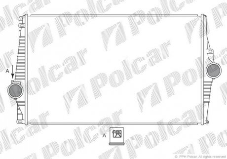 Радиатор воздуха (Интеркулер) - 9090J8-1 (31274553, 30748808) Polcar 9090J81