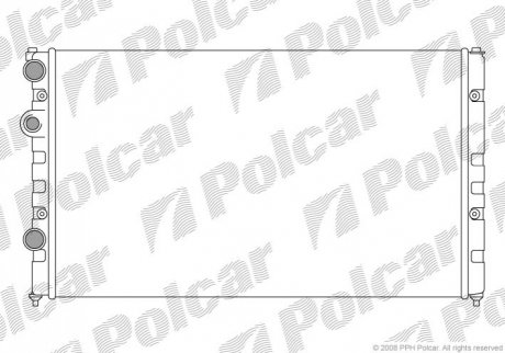 Основной радиатор Seat Cordoba 1.8, 2.0 93-99, Ibiza 1.6, 2.0 95-// VW Caddy II 1.9d 95-04, Polo 1.6i,1.9d 95-01 - 952408-8 (6K0121253AA, Polcar 9524088