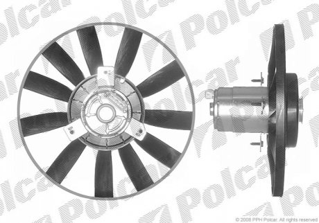 Вентилятор радиатора VW Golf 1.8 93-/Passat 1.9TD 91- - (1H0959455M, 1H0959455L, 1H0959455K) Polcar 953823U4 (фото 1)