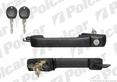 Ручка двери передняя (с ключом) VW Golf/Vento 91-98 Polcar 9538Z-41