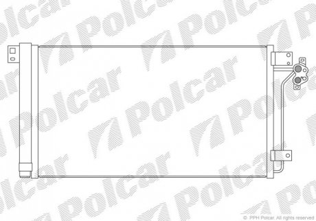 Радиатор кондиционера - (7H0820411E, 7H0820411D, 7H0820411C) Polcar 9568K81K (фото 1)