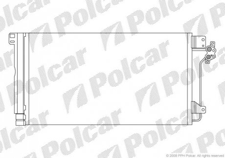Радиатор кондиционера VW T5 1.9 2.5TDI 03- - (7H0820411E, 7H0820411D, 7H0820411C) Polcar 9568K8C1