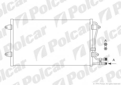Радиатор кондиционера - (2D0820413C, 2D0820413A, 2D0820413) Polcar 9571K8C1S