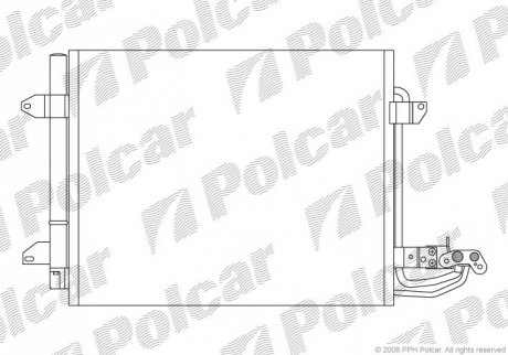 Радиатор кондиционера - (1T0820411C, 1T0820411B, 1T0820411A) Polcar 9578K8C1S