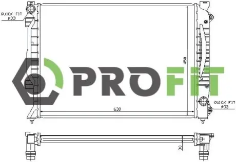 Радіатор охолоджування PROFIT 1740-0026 Купити в Україні