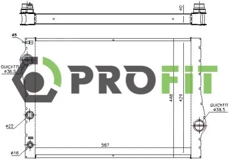 Радиатор охлаждения PROFIT 1740-0068 Купить в Украине