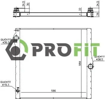 Радіатор охолодження PROFIT 1740-0069 Купити в Україні