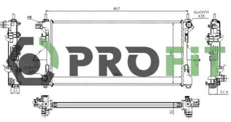 Радіатор охолоджування PROFIT 1740-0085 Купити в Україні