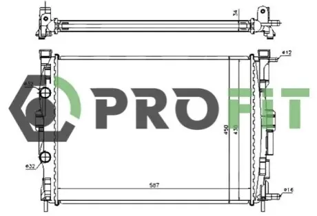 Радиатор охлаждения PROFIT 1740-0175 Купить в Украине