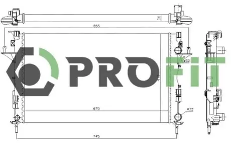 Радіатор охолоджування PROFIT 1740-0181 Купити в Україні