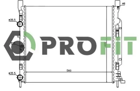 Радіатор охолоджування PROFIT 1740-0182 Купити в Україні
