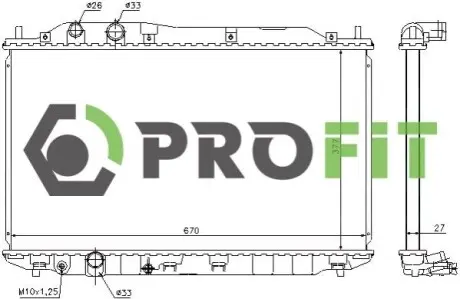 Радіатор охолоджування PROFIT 1740-0210 Купити в Україні