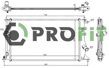 Радіатор охолоджування PROFIT 1740-0220 Купити в Україні
