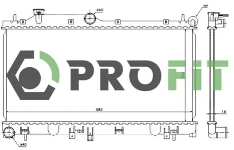Радіатор охолоджування PROFIT 1740-0351 Купити в Україні