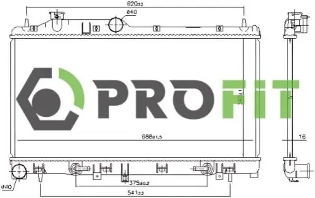 Радіатор охолодження PROFIT 1740-0358 Купити в Україні