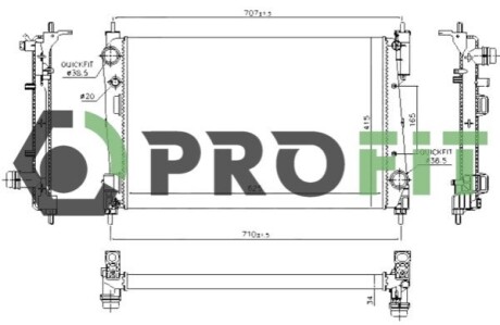 Радіатор охолодження двигуна PROFIT 1740-0379 (фото 1)