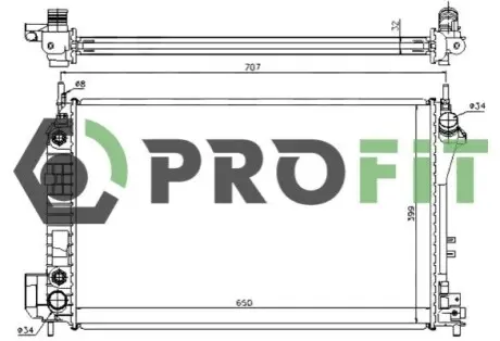 Радиатор охлаждения PROFIT 1740-0384 Купить в Украине