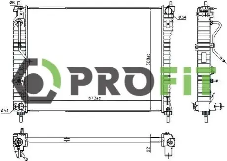 Радіатор охолодження PROFIT 1740-0393 Купити в Україні