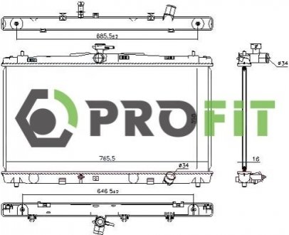 Радиатор охлаждения PROFIT 1740-0412 (фото 1)