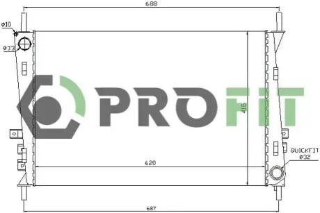 Радіатор охолодження PROFIT 1740-0610 Купити в Україні