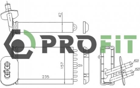 Радіатор пічки PROFIT 1760-0006