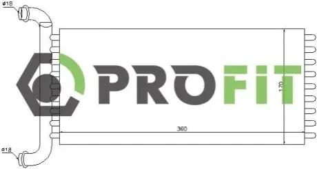 Радіатор пічки PROFIT 1760-0306 Купити в Україні