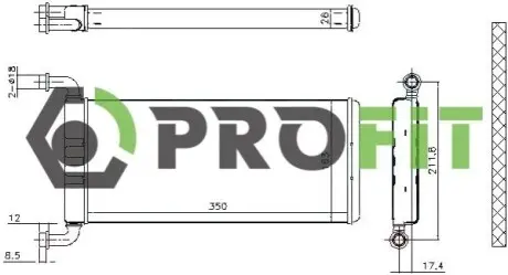 Радіатор пічки PROFIT 1760-0307 Купити в Україні