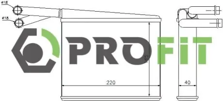 Радіатор пічки PROFIT 1760-0308 Купити в Україні