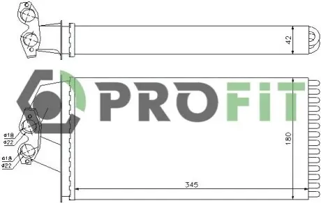 Радіатор пічки PROFIT 1760-0309 Купити в Україні