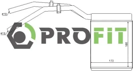 Радіатор пічки PROFIT 1760-0434 Купити в Україні