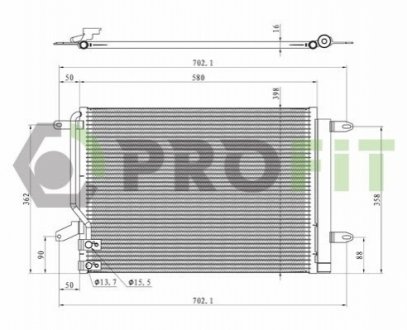 Конденсер кондиціонера PROFIT 1770-0022 (фото 1)