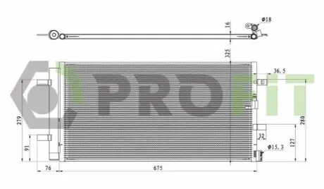 Конденсер кондиционера PROFIT 1770-0023 Купить в Украине