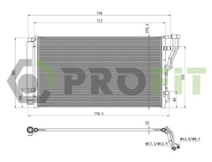 Конденсер кондиционера PROFIT 1770-0147 (фото 1)