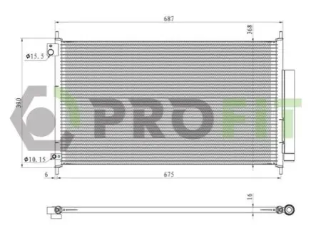 Конденсер кондиціонера PROFIT 1770-0204 Купить в Украине