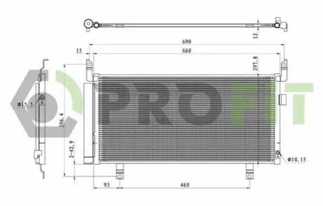 Конденсер кондиціонера PROFIT 1770-0262 Купити в Україні