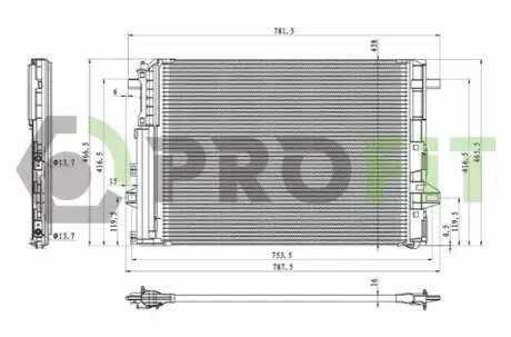 Конденсер кондиціонера PROFIT 1770-0319 Купити в Україні