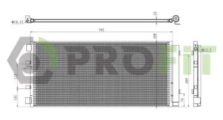 Конденсер кондиціонера PROFIT 1770-0376 Купити в Україні