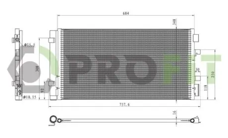 Конденсер кондиціонера PROFIT 1770-0378 Купити в Україні