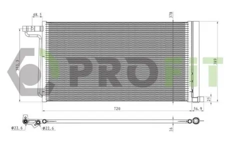 Конденсер кондиціонера PROFIT 1770-0437 Купити в Україні