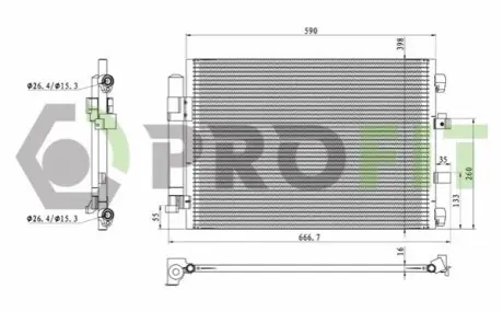 Конденсер кондиціонера PROFIT 1770-0438 Купити в Україні
