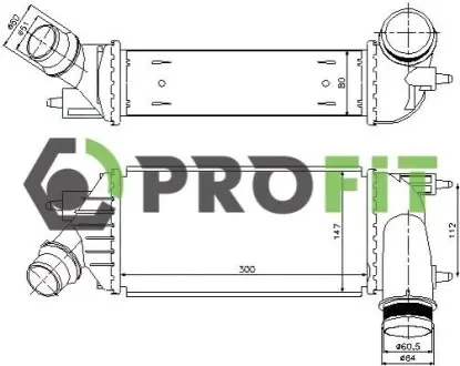 Радіатор наддуву PROFIT 1780-0168 Купити в Україні