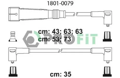 Проводи запалювання Audi 80/100/200/VW Passat/T4 2.0-2.5 90-03 (к-кт) PROFIT 1801-0079 Купити в Україні