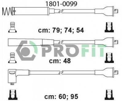 Кабелі високовольтні, набір PROFIT 1801-0099